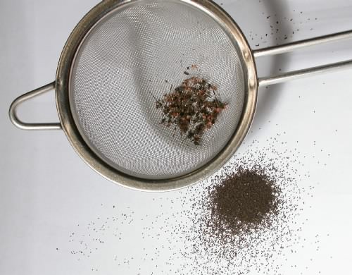 Cleaning seed with Sieve